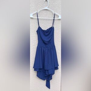 Micaela Double Ruffle Romper in Navy